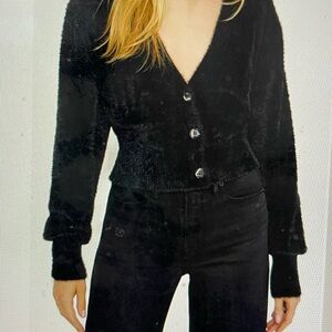 Good American Teddy Cardigan - Black